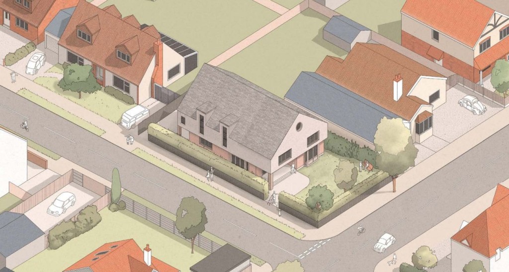 Lot: 21 - PLANNING FOR DETACHED HOUSE CLOSE TO SEAFRONT - CGI of varied scheme